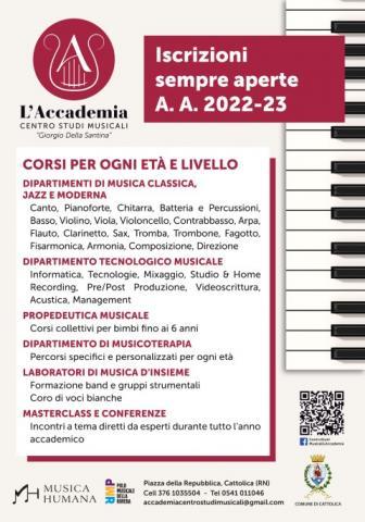 Manifesto Scuola di Musica L'Accademia A.A. 2022-23