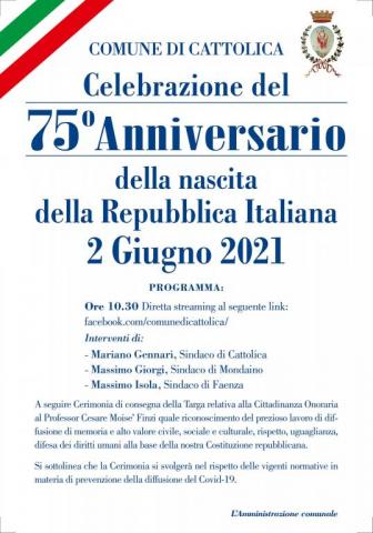 75° Anniversario nascita Repubblica Italiana